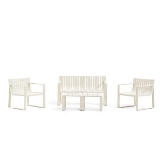 Siediti Fuori e Dentro Conjunto de exterior para 4 personas en resina crema