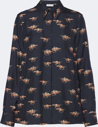 Gabriela Hearst Camisa Cruz de sarga de seda estampada