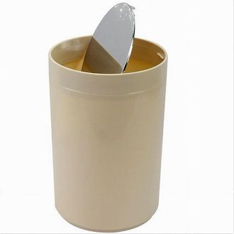 Trade Shop Trade Shop - Pattumiera Cestino Secchio Rifiuti Beige Arredo Bagno Coperchio Basculante 79885