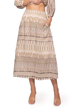 Melloday Print Midi Skirt in Blush Multi at Nordstrom, Size X-Large