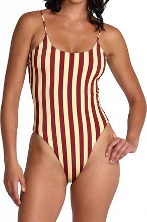 Rvca Leon Basic Scoopneck One Piece Swimsuit In Sunshine