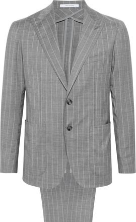 Tagliatore single-breasted striped wool suit - men - Cupro/Virgin Wool - 50 - Grey