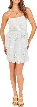 Sadie & Sage Bloomfield Eyelet Mini Dress In White