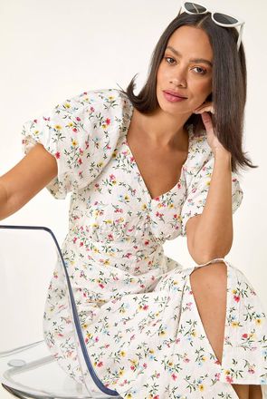 DUSK Ditsy Broderie Midi Dress