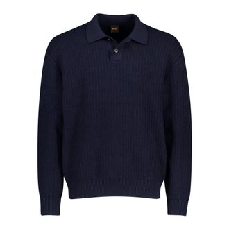 HUGO BOSS Tops, Heren, Blauw, XL, Katoen, Kotorpolo Sweater