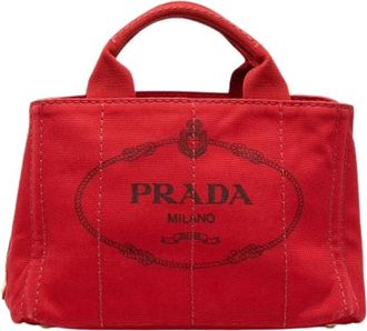 Prada Pre-owned Vintage Satchel - Dames - Vintage Shopper - Rood - ONE Size - Leer - Vintage