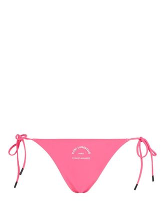 Karl Lagerfeld Rue St.Guillaume-print low-rise bikini bottoms - women - Recycled Polyamide - M - Pink