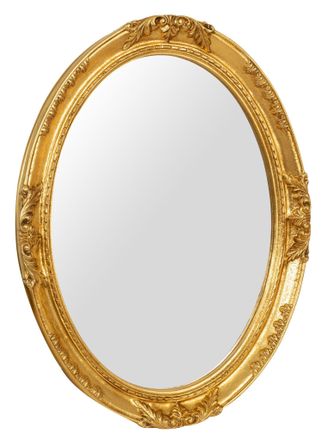 Biscottini International Biscottini - Espejo De Pared De Madera Con Acabado En Pan De Oro Antiguo Hecho En Italia