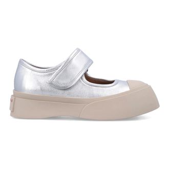 Marni Schoenen, Dames, Grijs, 40 EU, Leer, Pablo Mary Jane Sneaker