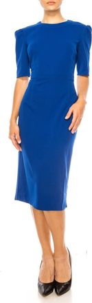 Donna Morgan Short Sleeve Sheath Dress In Blue Saphire