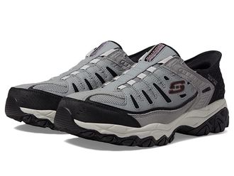 Skechers Afterburn M. Fit Ridgeburn Hands Free Slip-Ins Mens Shoes Gray/Black : 10.5 4E - Extra Wide, Leather/Textile