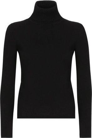 Dolce & Gabbana Gezellig Gebreid Turtleneck Sweater - Dames - Coltruien - Zwart - L - Kasjmier - Truien & Vesten