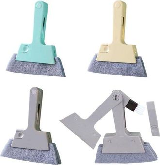 No Brand Juego De 4 Piezas 4 En 1 Para Limpiar Ranuras De Ventanas Con Cepillo, Separador Y Raspador Para Marcos De Puertas Corredizas (azul + Amarillo + 2 Gri