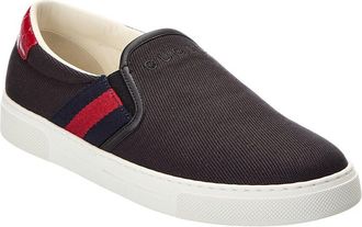 Gucci Tweed & Leather Slip-On Sneaker