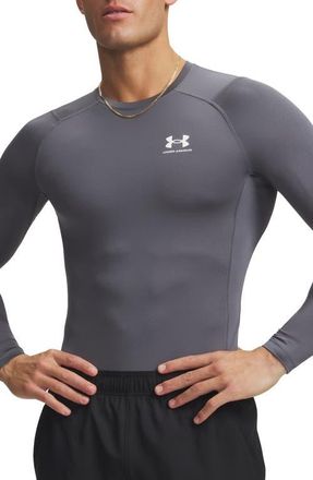 Under Armour HeatGear Compression Long Sleeve Top in Castlerock at Nordstrom, Size Xx-Large