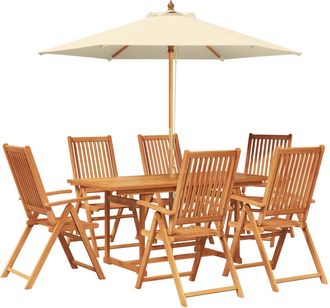 vidaXL Set Da Pranzo Da Esterno Con Ombrellone 8 Pz Vidaxl