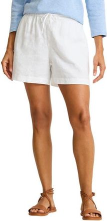 Tommy Bahama Two Palms Tie Waist Linen Shorts in White at Nordstrom, Size X-Small