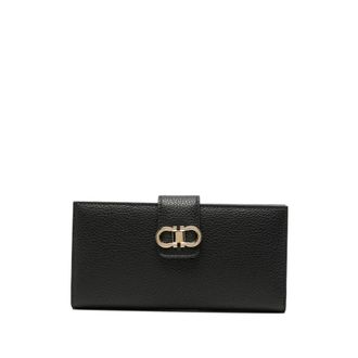 Ferragamo Wallets & Cardholders, female, Black, Size: ONE SIZE Gancini Flap Wallet