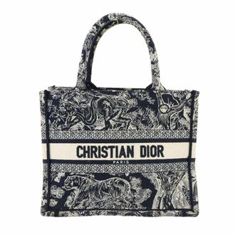 Dior Navy Canvas Handbag Tote Bag (Pre-Owned)