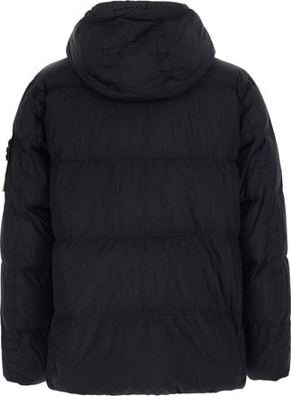 Stone Island Mens Down Jacket Crinkle Black Polyamide Padded &