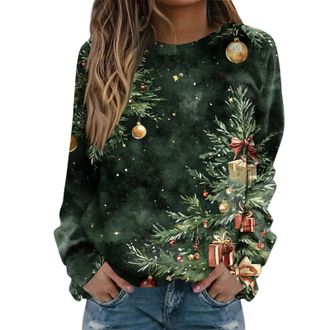 Generic Christmas Jumpers Christmas Sweatshirt Ladies Sweatshirts for Women Ladies Jumpers Uk Ugly Sweaters for Women Pattern Womens Sweaters Winter Pullover 
