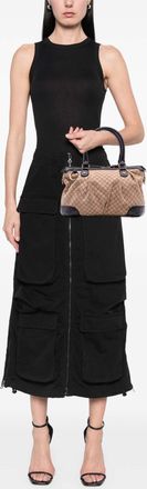 Gucci Pre-owned Womens Vintage Tophandle Bag - Tan Textile - One Size