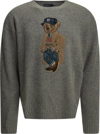 Polo Ralph Lauren Maglione Heritage Bear a girocollo - - Knitwear - Uomo - Grigio - M