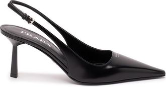 Prada Brushed Leather Slingback Pumps