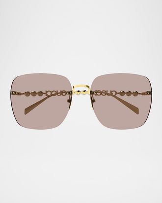 Gucci Metal Rectangle Sunglasses