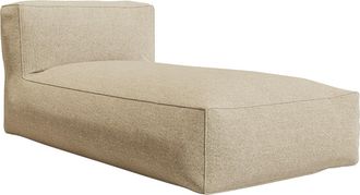 Vente-Unique Chaise longue de jard&iacute;n de tela - Beige - NOUMARA de MYLIA