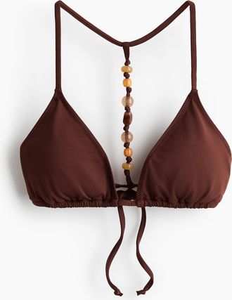 H&M Wattiertes Triangel-Bikinitop - Dunkelbraun