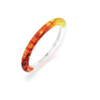 Gold & Honey Womens Tie Dye Slip On Lucite Bangles In Red-Yellow