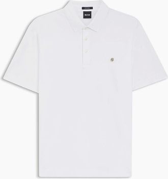 HUGO BOSS Mens C-Parris Double Monogram Polo Shirt - Cream - Size: 42