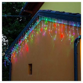 Trade Shop Trade Shop - Tenda Catena Luminosa Esterno Rgb Multicolore Luci Natale 100led Prolungabile 3mt