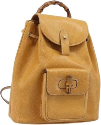 Gucci Pre-owned Vintage Rugzak - Dames - Vintage Rugzakken - Beige - ONE Size - Leer - Vintage