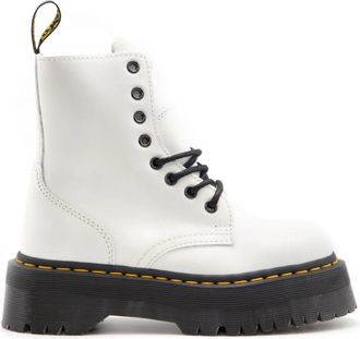 Dr. Martens Jadon Platform Laarzen - Dames - Veterlaarzen - Wit - 37 EU - Leer - Schoenen