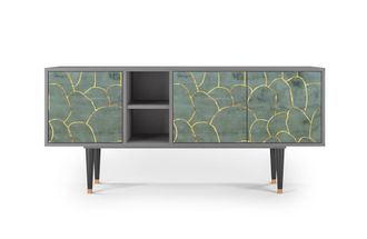 StoryZ Mueble de TV azul-verde 3 puertas L 150 cm