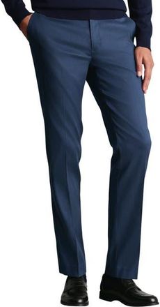 CHARLES TYRWHITT Slim Fit Smart Texture Pants in Indigo Blue at Nordstrom, Size 38 X 30
