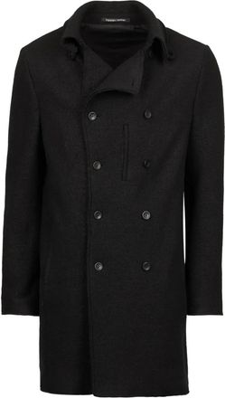 Hannes Roether double-breasted coat - Zwart
