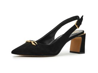 Vince Camuto Hamden Link Slingback Pump Womens Shoes Black : 6.5 M, Suede