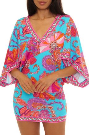 Trina Turk V-Neck Cover-Up Tunic in Meilani at Nordstrom, Size X-Large