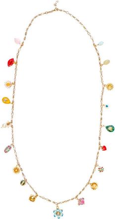 Monoki Womens Grigri Long Chain Necklace In Gold