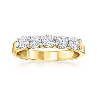 Ross-Simons Diamond 5-Stone Ring in 14kt Yellow Gold