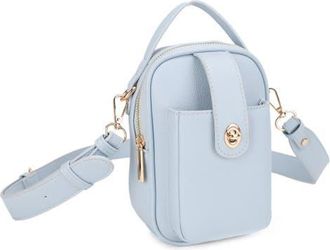 Mali + Lili Parker Faux Leather Crossbody in Blue at Nordstrom
