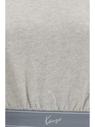 Kenzo Womens Sweatshirt Cropped Pale Grey Cotton Sweatshirts Sweater