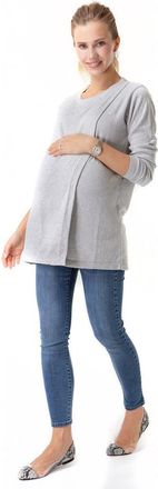 Accouch&eacute;e Casual Elegance Long Sleeve Maternity/Nursing Knit Top in Grey at Nordstrom, Size Small