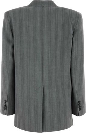Sportmax Womens Embroidered Stretch Wool Blend Merlot Blazer Grigio Chiaro Giacche E Gilet Jacket