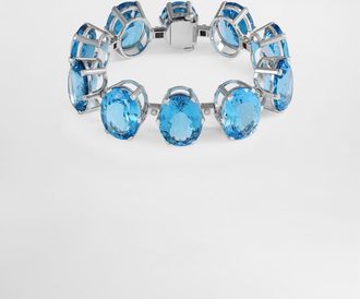 Dolce & Gabbana Anna Bracelet In 18-carat White Gold With Topazes And Diamonds - Woman Bracelets White Onesize