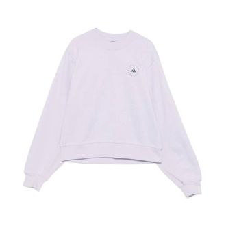 adidas Adidas by Stella McCartney, Sweatshirts, female, Purple, Size: XS Cotton Crewneck Sweatshirt