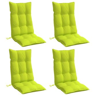 vidaXL Cojines De Silla Respaldo Alto 4 Uds Tela Oxford Verde Brillo Vidaxl